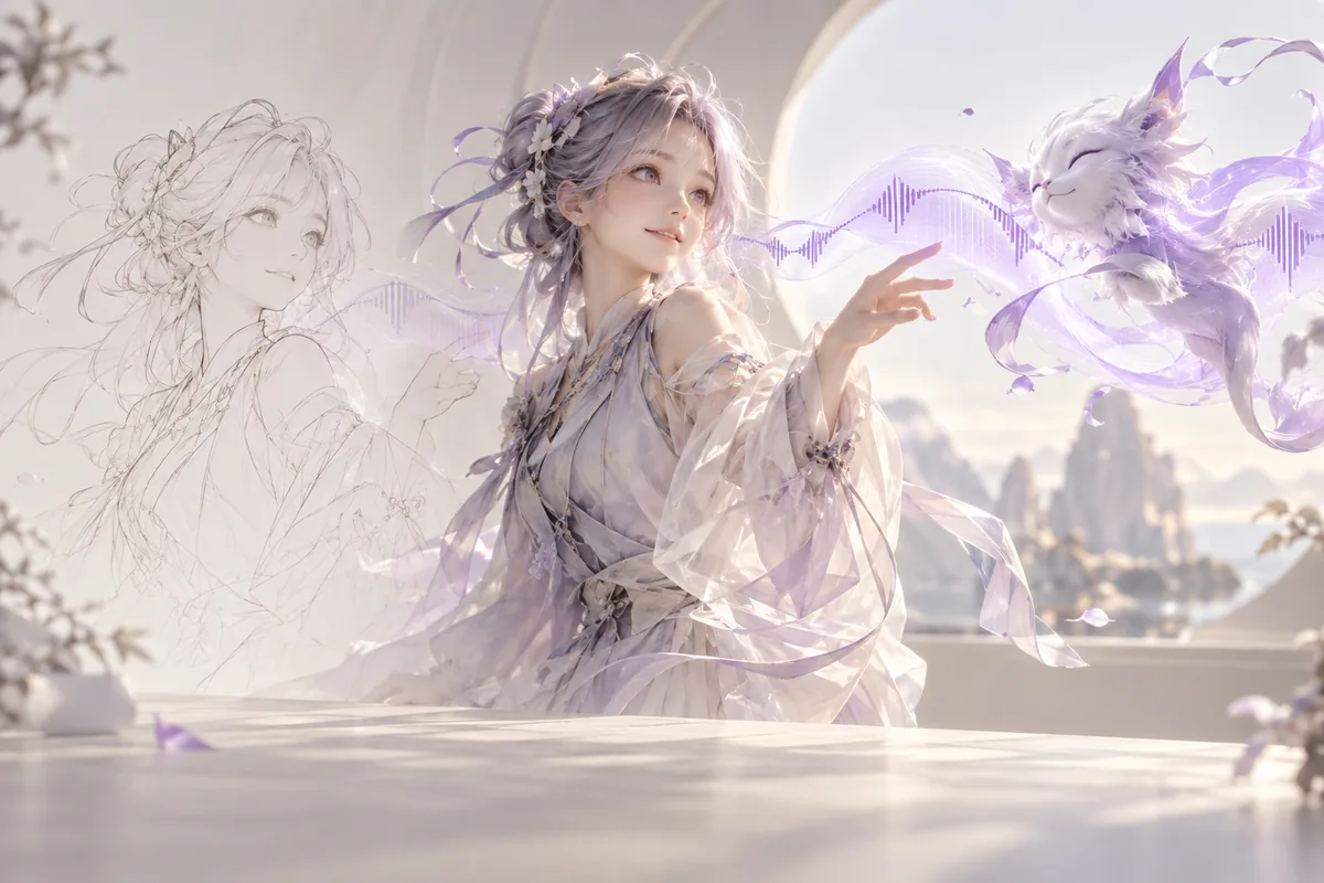 原创幻想角色从线稿成形,伴随独特声线